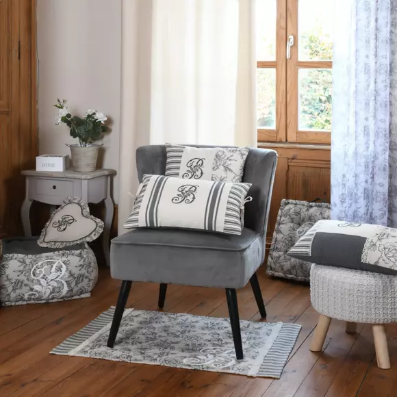Coussin rectangulaire (50 cm) Bonnie Gris 2