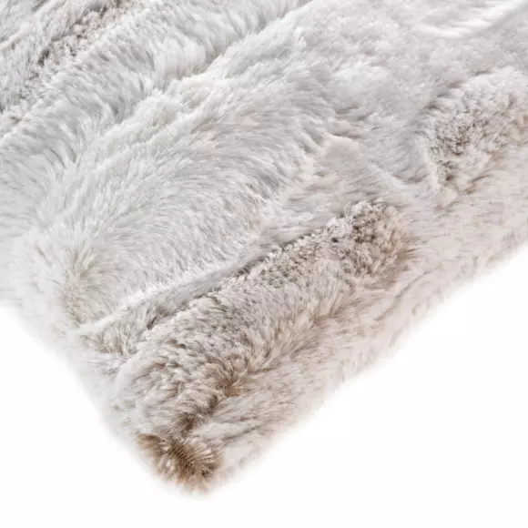 Housse de coussin carrée fausse fourrure (40 cm) Lynx Beige