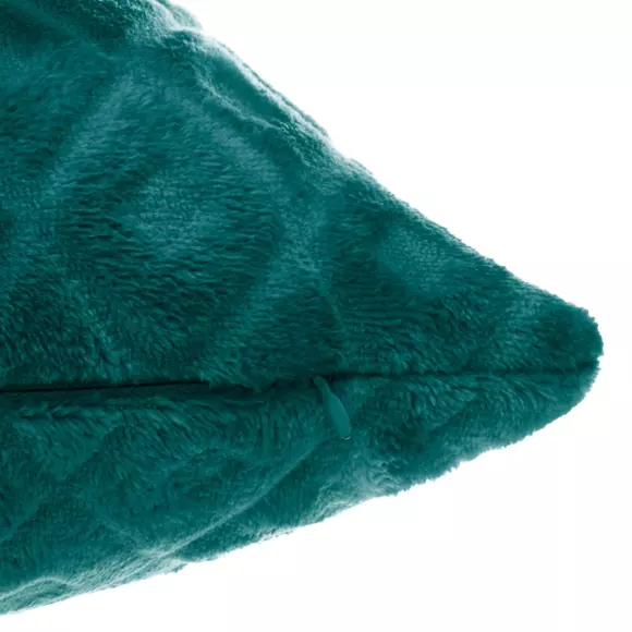 Coussin carré (40 cm) 3D Losange Bleu canard 3