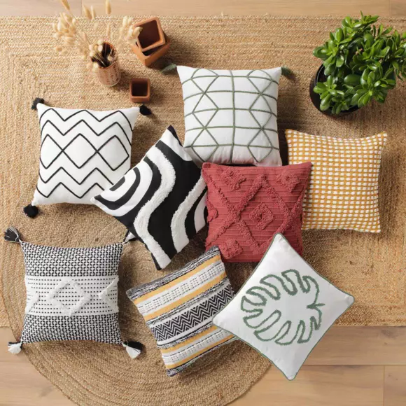 Kussenhoes vierkant katoen (40 cm) Greta Okergeel