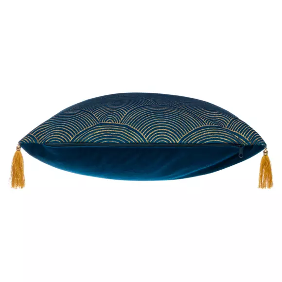 Coussin carré (40 cm) Glitter Bleu canard 2