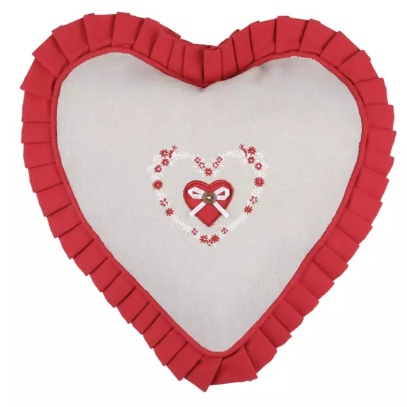 Coussin cœur Pauline Rouge 2