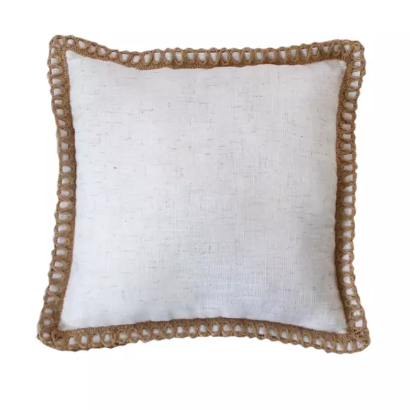 Coussin carré coton (42 cm) Eva Ecru 3