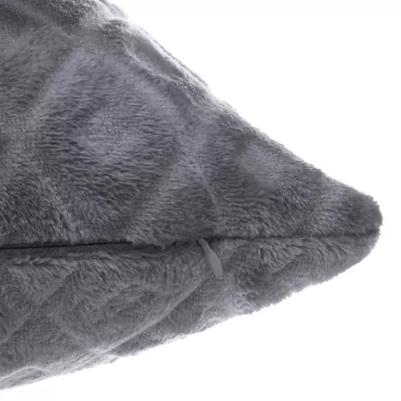 Coussin carré (40 cm) 3D Losange Gris foncé 2