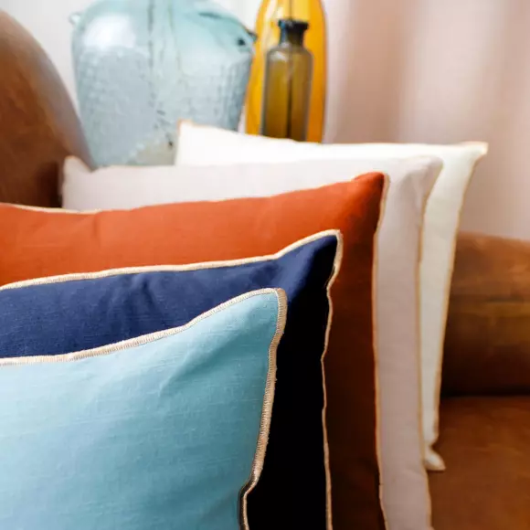 Coussin carré (40 cm) Vegetalis uni Cognac 3