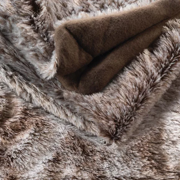 Plaid fausse fourrure (220 cm) Antartic Chocolat 3