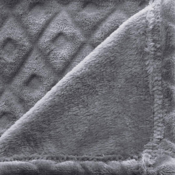Zacht plaid (150 cm) 3D ruitdessin Donker grijs 2