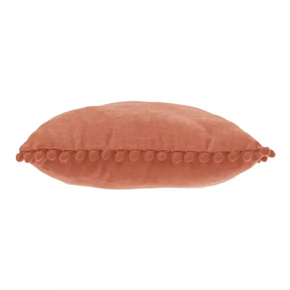 Coussin carré (40 cm) Pompons Rouge terracotta 2