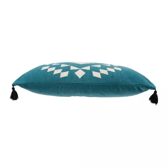 Housse de coussin rectangulaire (50 cm) Losange Bleue 3