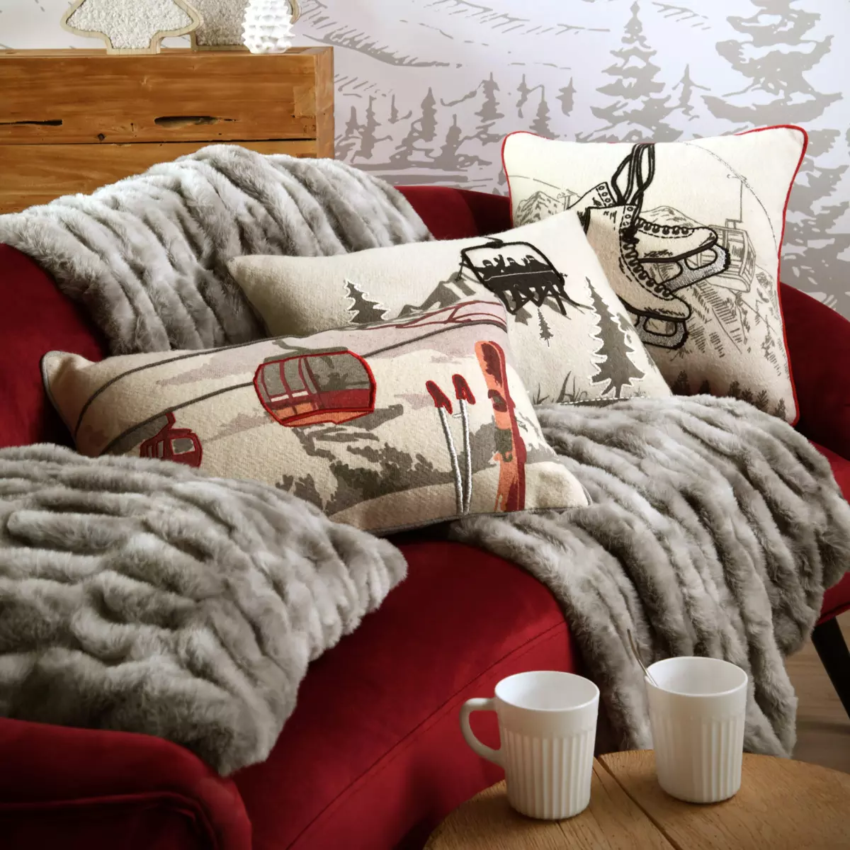 Cuscino quadrato (40 cm) Albertville Grigio 2