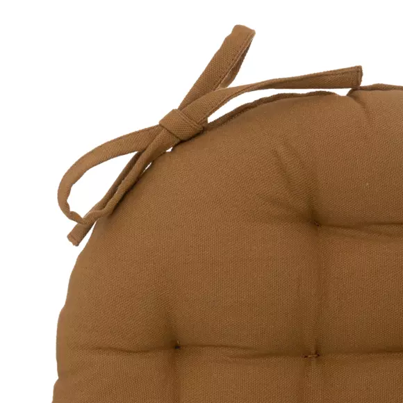 Coussin de chaise rond Anjali Marron camel