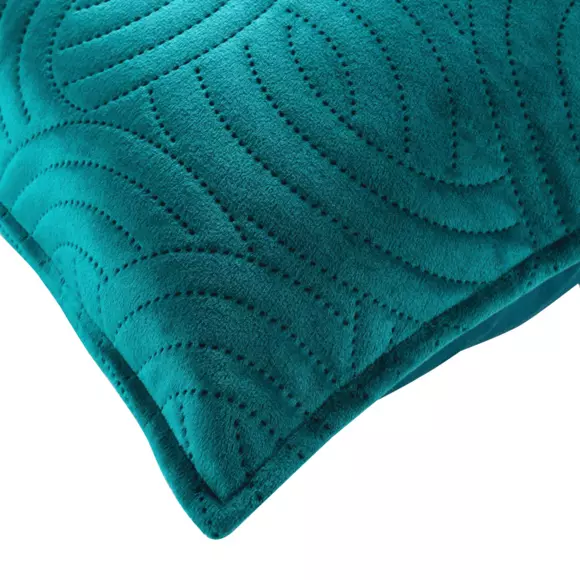 Housse de coussin carrée velours (40 cm) Solange Bleu pétrole