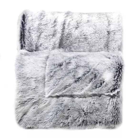 Plaid fausse fourrure (220 cm) Antartic Gris 2