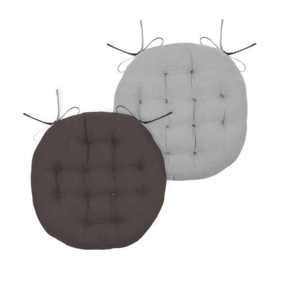 Coussin de chaise rond Duo Gris anthracite