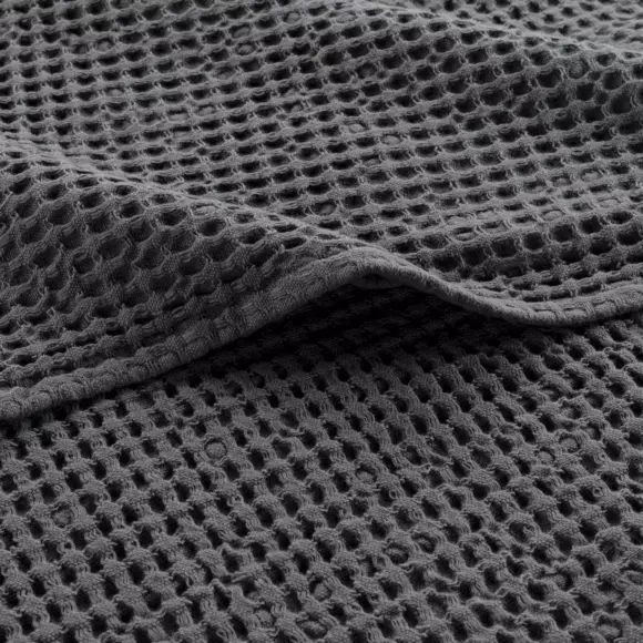 Plaid doux (150 cm) Gaufrette Gris anthracite 2
