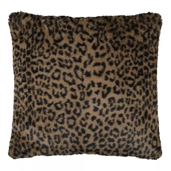 Coussin carré fausse fourrure (45 cm) Panthera Marron 3