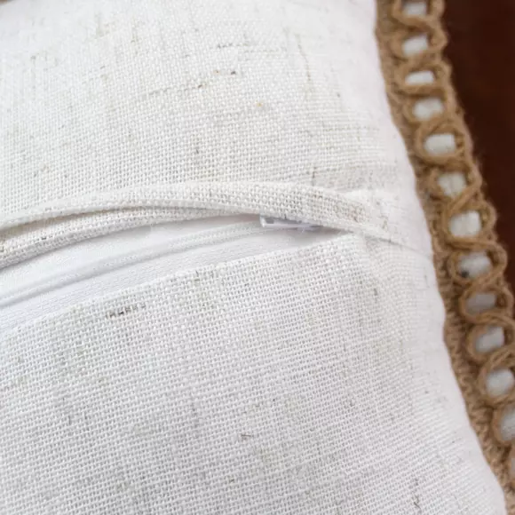 Coussin carré coton (42 cm) Eva Blanc 3