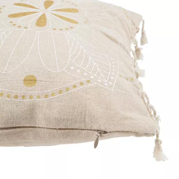 Housse de coussin rectangulaire (50 cm) Mandala Ecru 2