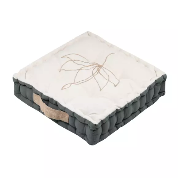 Cojín de suelo en algodón reciclado (45 x 10 cm) Asana Crudo