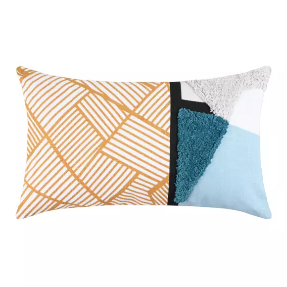 Coussin rectangulaire (50 cm) Quadro Jaune moutarde 3