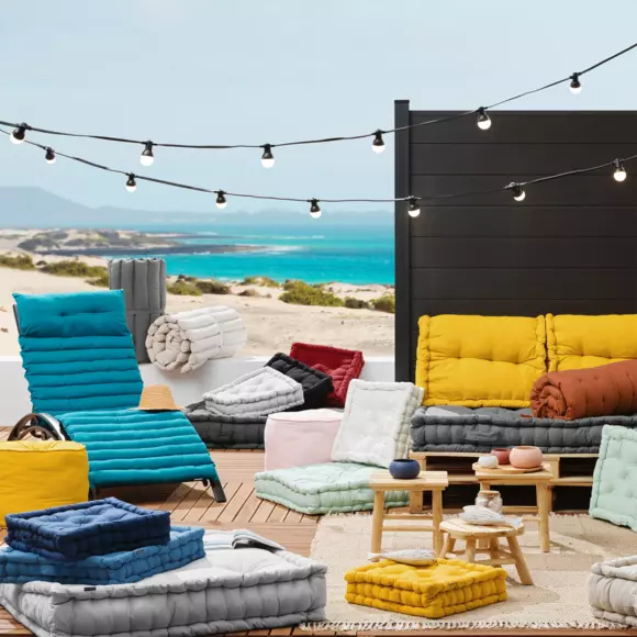Pallet matras (L120 cm) Pixel Turquoise blauw 3