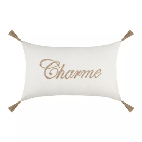 Coussin rectangulaire coton (50 cm) Maison Ecru 3