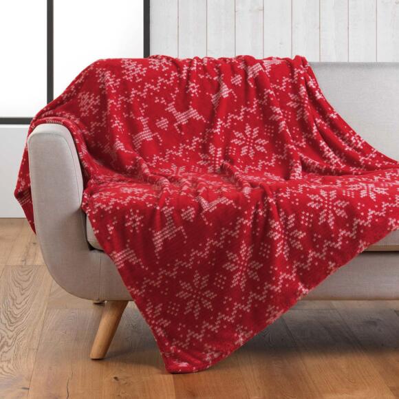 Plaid in pile con tasca (150 cm) Holly Rosso