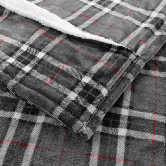Fleecedecke mit Tasche (150 cm) Scottish Grau