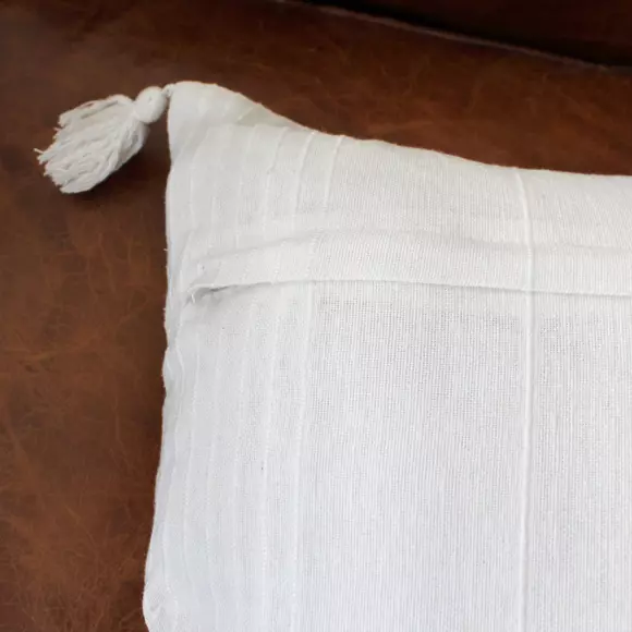 Cojín cuadrado en algodón reciclado (40 cm) Bombay Blanco 3