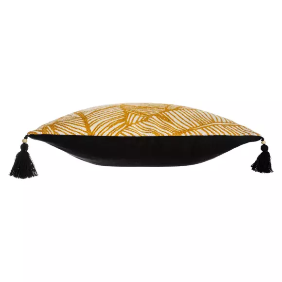 Housse de coussin carrée (40 cm) Tropik Jaune ocre 2