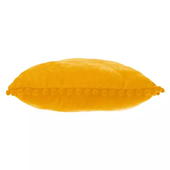 Cojín (40 cm) Pompones Amarillo ocre 2