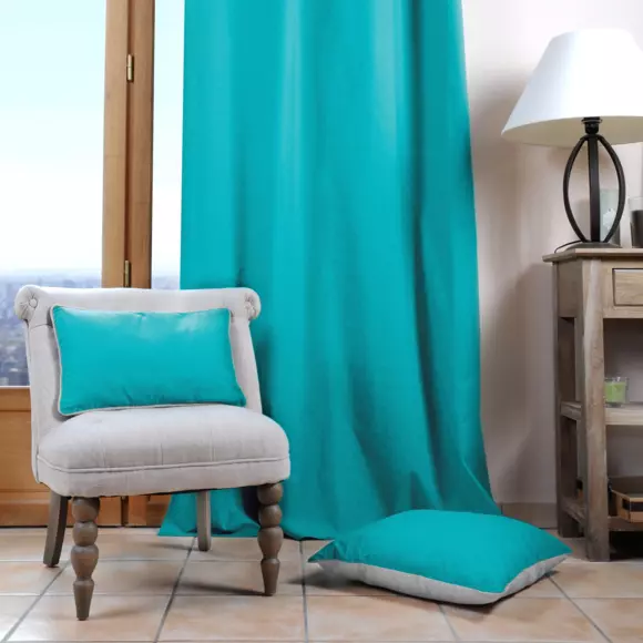 Coussin carré (50 cm) Duo Bleu céladon