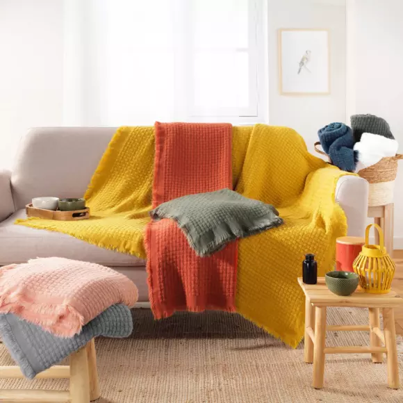 Jeté de canapé (150 cm) Coraline Gris clair 2