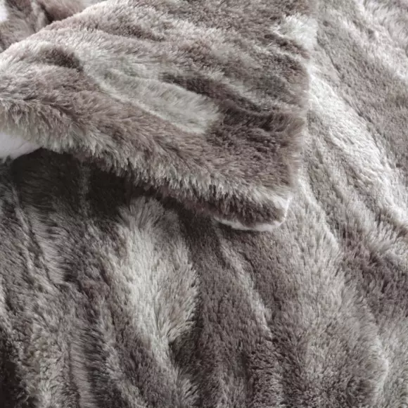 Plaid ecopelliccia (150 cm) Caribou Tortora 2