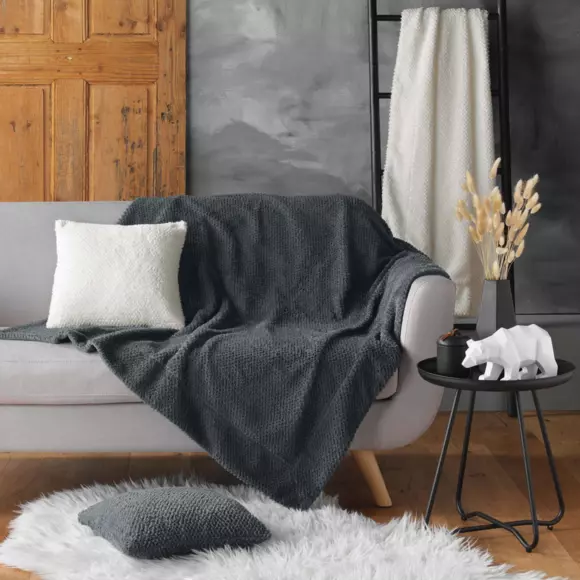Plaid fausse fourrure (220 cm) Iceberg Ecru 3