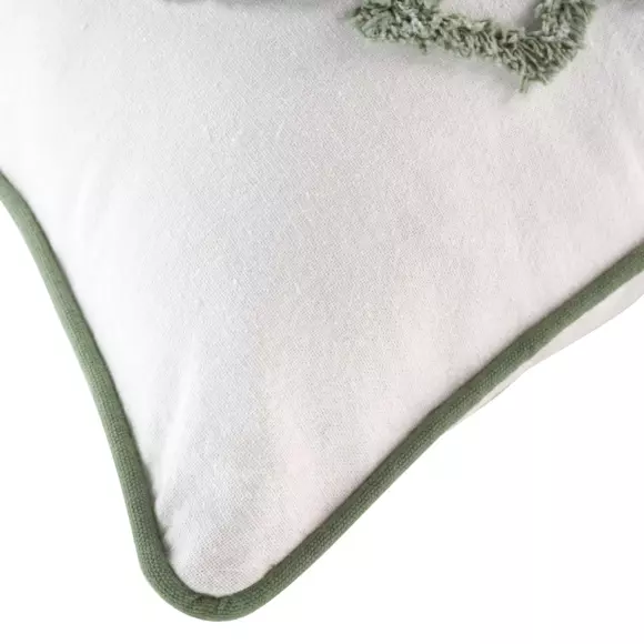 Housse de coussin carrée coton (40 cm) Mahe Verte