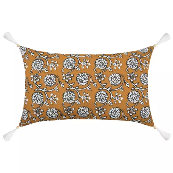 Cojín rectangular gasa de algodón (50 cm) Sunda Amarillo azafrán