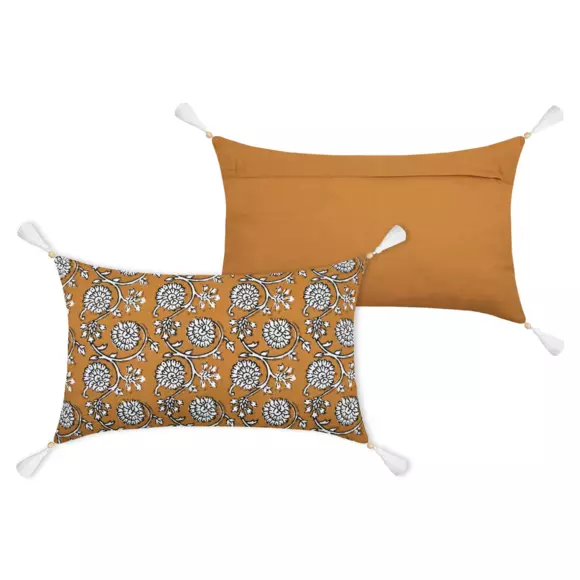 Coussin rectangulaire gaze de coton (50 cm) Sunda Jaune safran