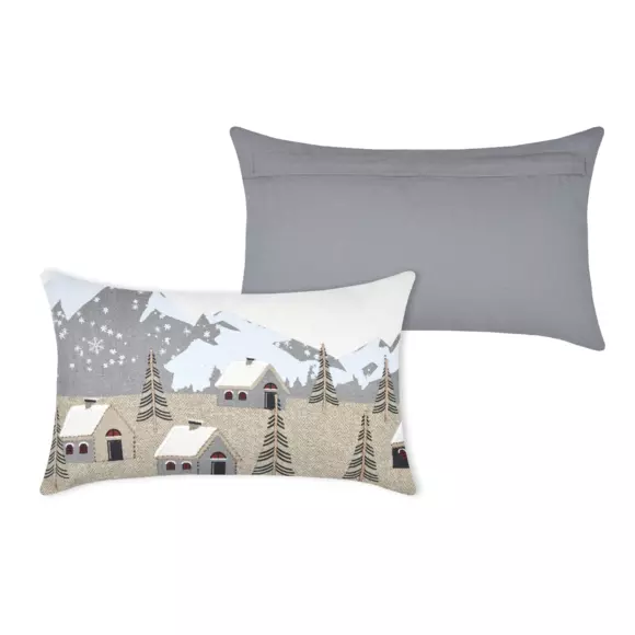Cojín rectangular en algodón (50 cm) Cornouailles Gris