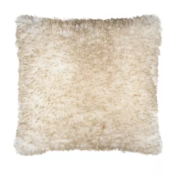 Coussin carré fausse fourrure (50 cm) Kingston Beige
