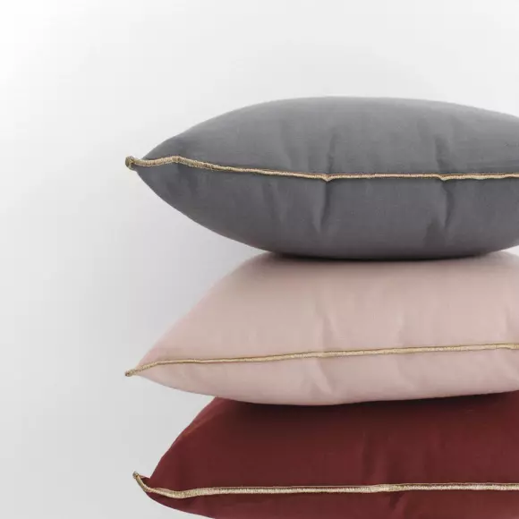 Coussin carré coton (40 cm) Harmony Rouge grenat 3