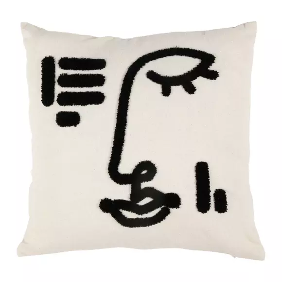 Housse de coussin carrée (40 cm) Portrait Blanche 2