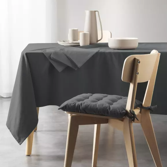 Cojín de silla de algodón reciclado Mistral Gris antracita 3