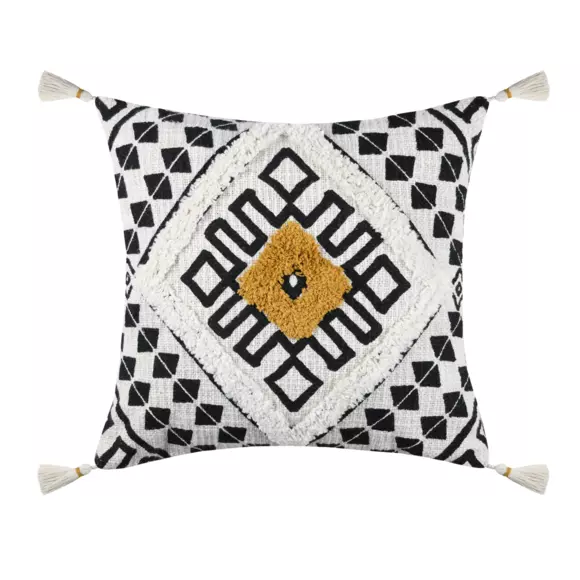Coussin carré coton (40 cm) Beloha Ecru 3