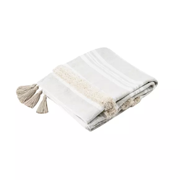  Cobija de sofá en algodón (150 cm) Yacht Beige 3