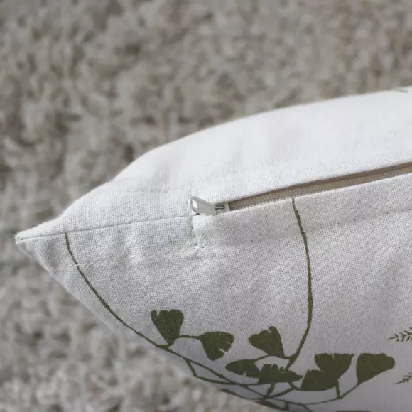Coussin rectangulaire coton (50 cm) Herbier Vert olive 3