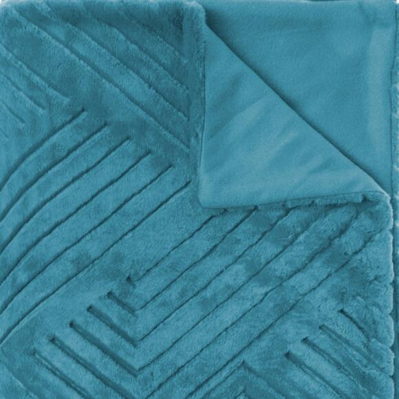 Manta suave (230 cm) 3D Géo Azul pavo real 2