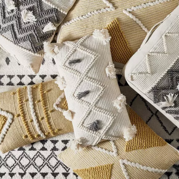 Cojín rectangular Row Gris 3