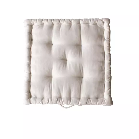 Coussin de sol carré coton recyclé (40 cm) Dune Ecru 3