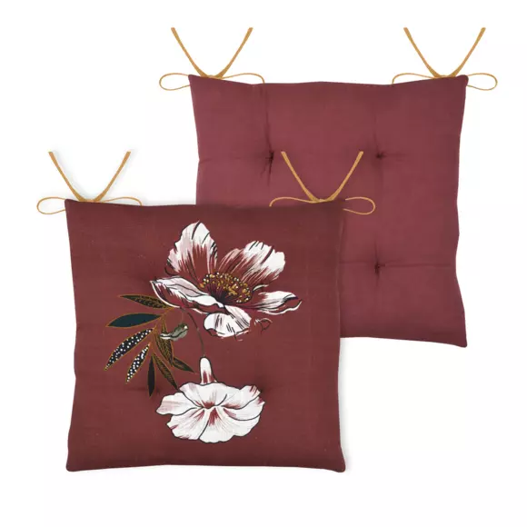 Coussin de chaise Curiosity Rouge grenache 2